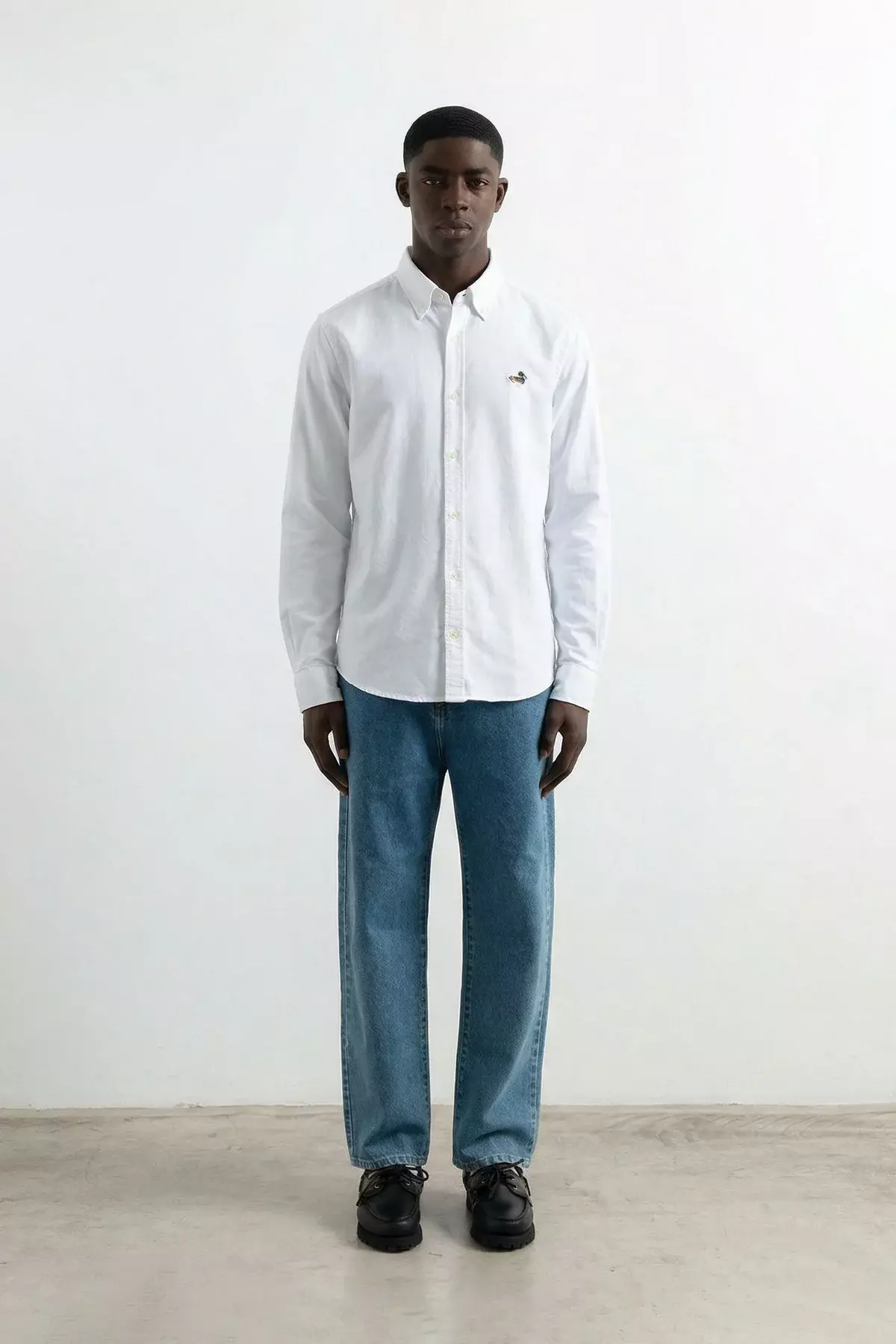 Edmmond Studios White Oxford Shirt Hemd Herren weiss